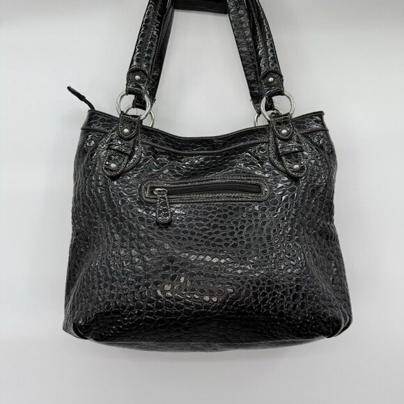 NINE WEST Vintage‎ Black Pebbled Shoulder Bag Purse Faux Leather - Picture 2 of 16